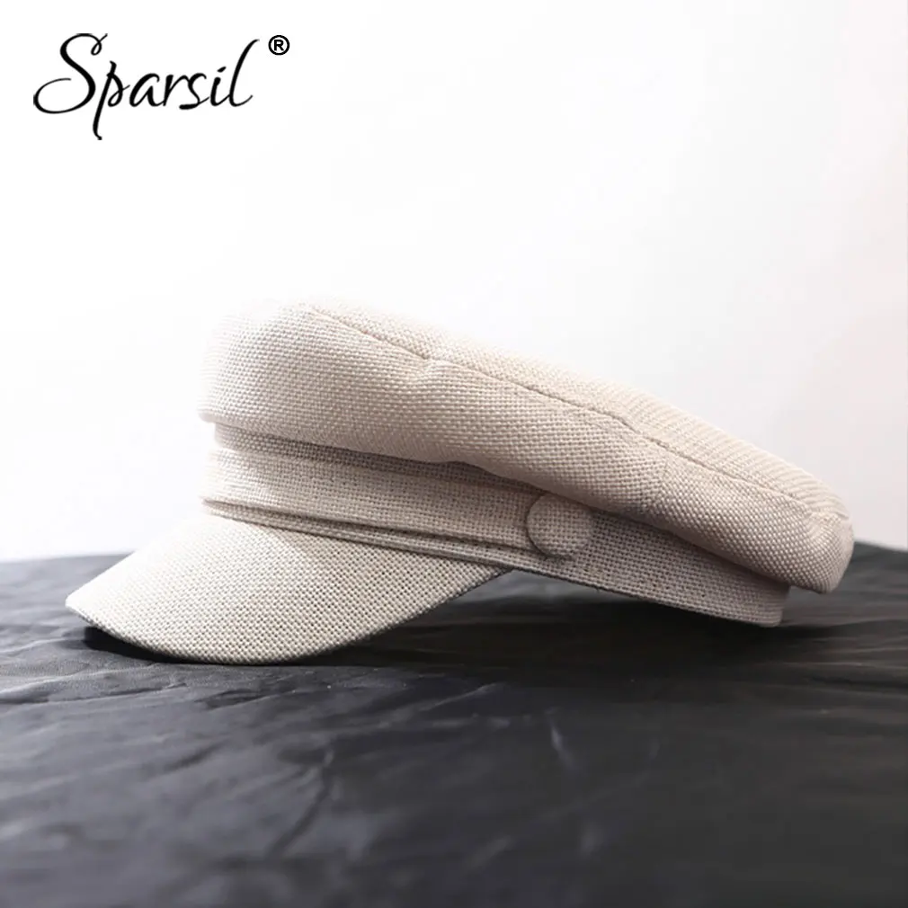 Sparsil, унисекс, осенний, газетный, хлопок, лен, британский стиль, берет, Одноцветный, для женщин, мужчин, подходит ко всему, восьмиугольная шапка, одноцветная, козырек, шапки