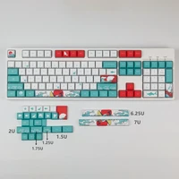 xda profile english 124 keys sea coral ukiyo e keycap 5 face dye sublimation mechanical keyboard keycap for gh60 68 87 108