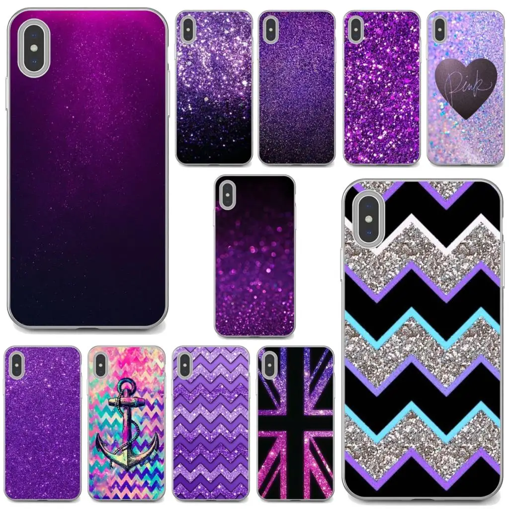 

Cell Phone Case Beautiful-Purple-Glitter-Sparkles For iPod Touch iPhone 10 11 12 Pro 4S 5S SE 5C 6 6S 7 8 X XR XS Plus Max 2020