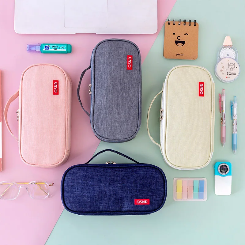 Высококачественный холщовый чехол для карандашей Портативная сумка однотонный