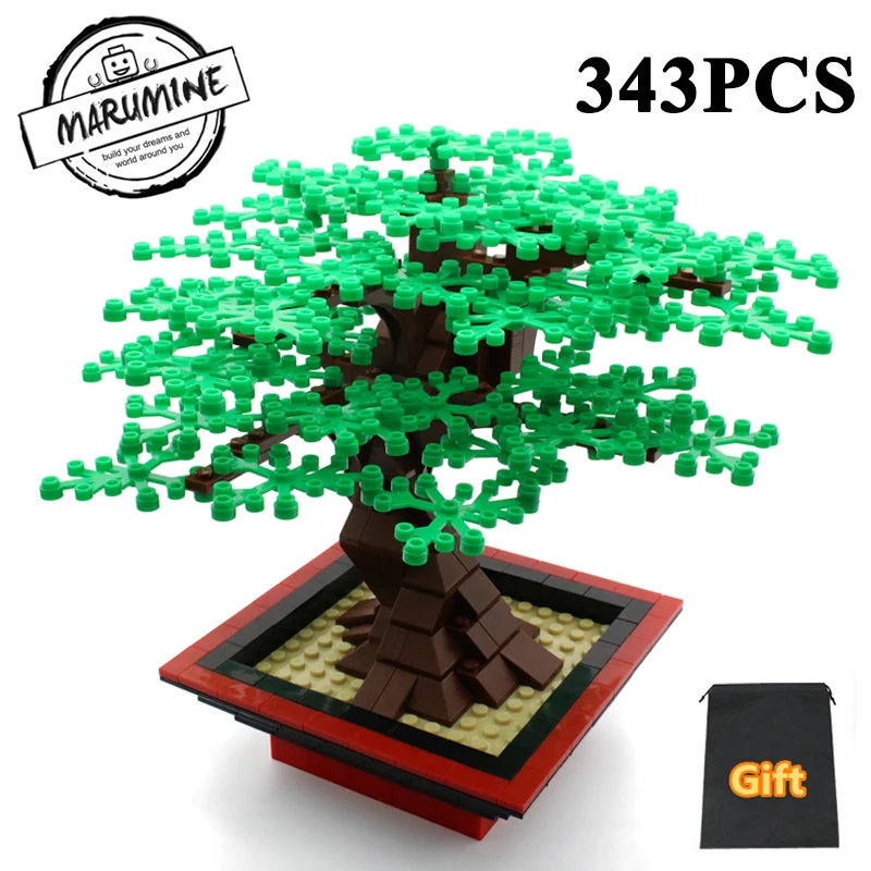 MARUMINE Строительные кирпичи дерево игрушки 343 шт. аксессуары для растений Запчасти для травы строительные блоки MOC сцена модель детские развивающие игрушки