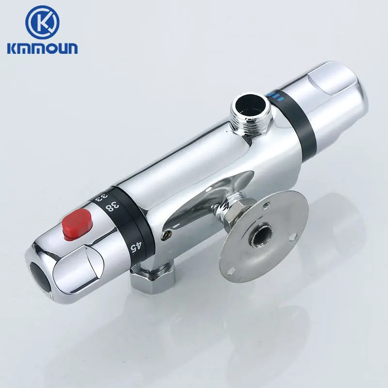 Латунный хромированный Термостатический смеситель для душа с двойной ручкой