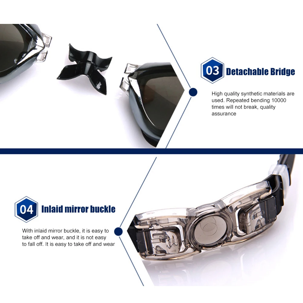 

Women Men Waterproof Anti-fog Glasses Swimming Goggles with Earplugs Nose Clip Swim Goggles Waterproof Swimming Eyewear