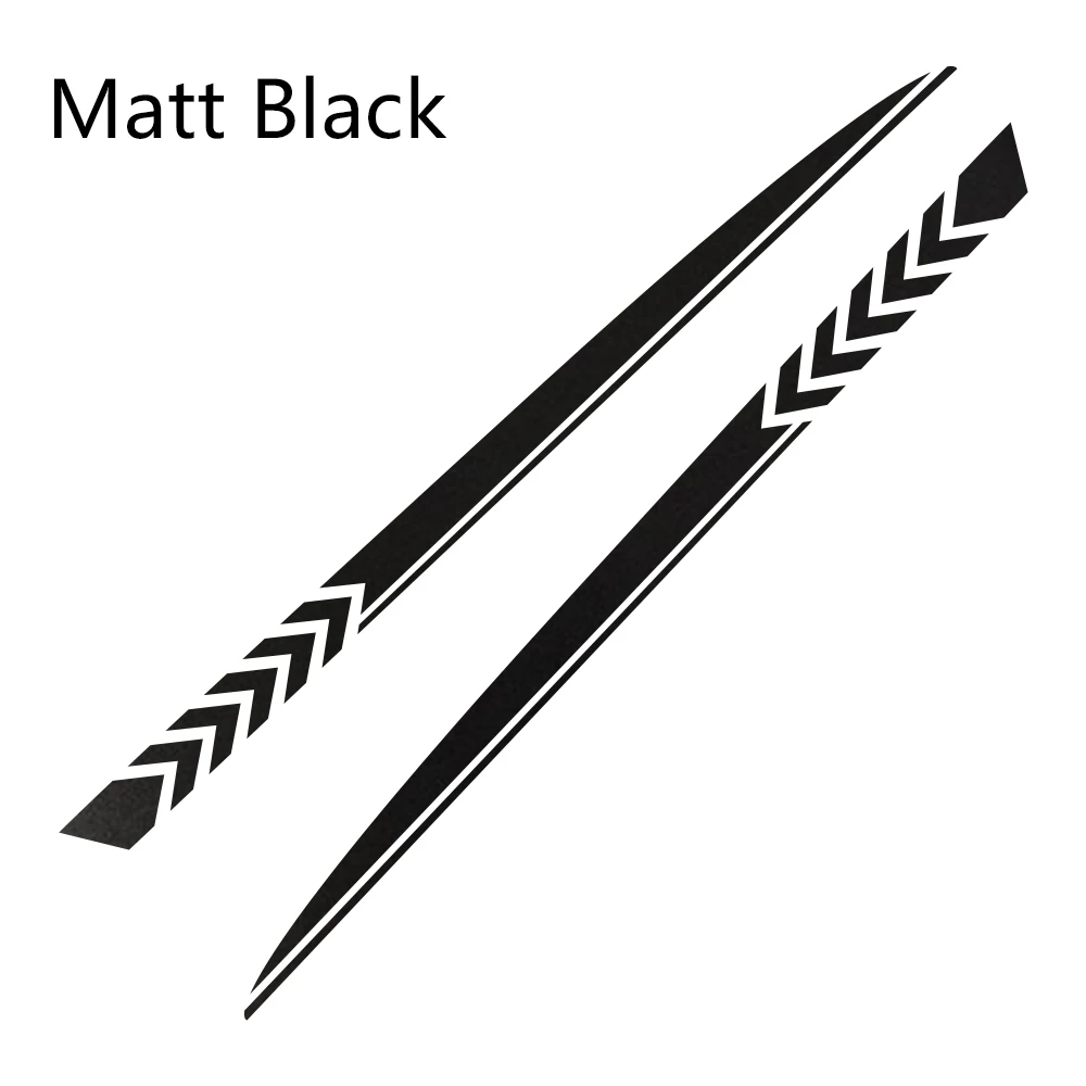 Matt Black 2 шт. для Dodge зарядное устройство автомобильные наклейки спортивный стиль авто длинные боковые полосы виниловые наклейки "сделай сам" пленка автомобильные принадлежности для тюнинга - Название цвета: Matt Black