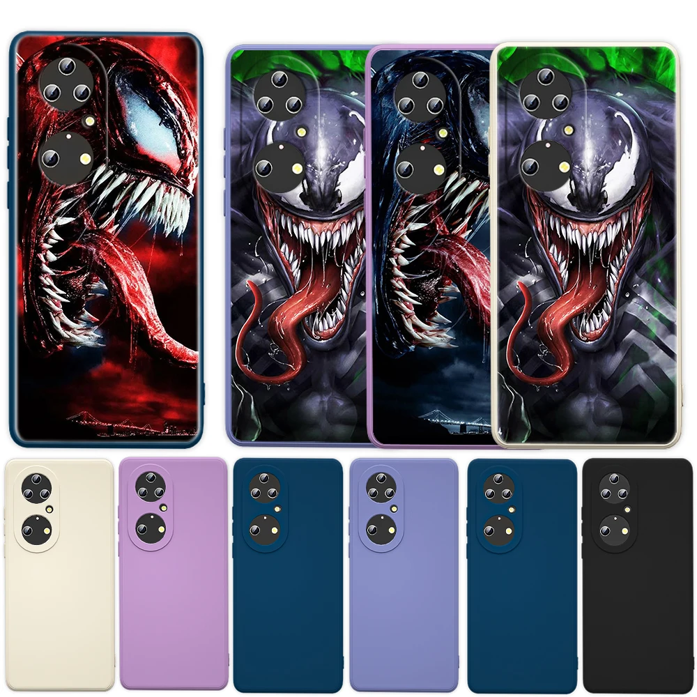 

Avengers Marvel Venom cool For Huawei P50 P40 P30 P20 Mate 40 30 20 Pro Plus Lite Liquid Silicone Soft Cover Phone Case
