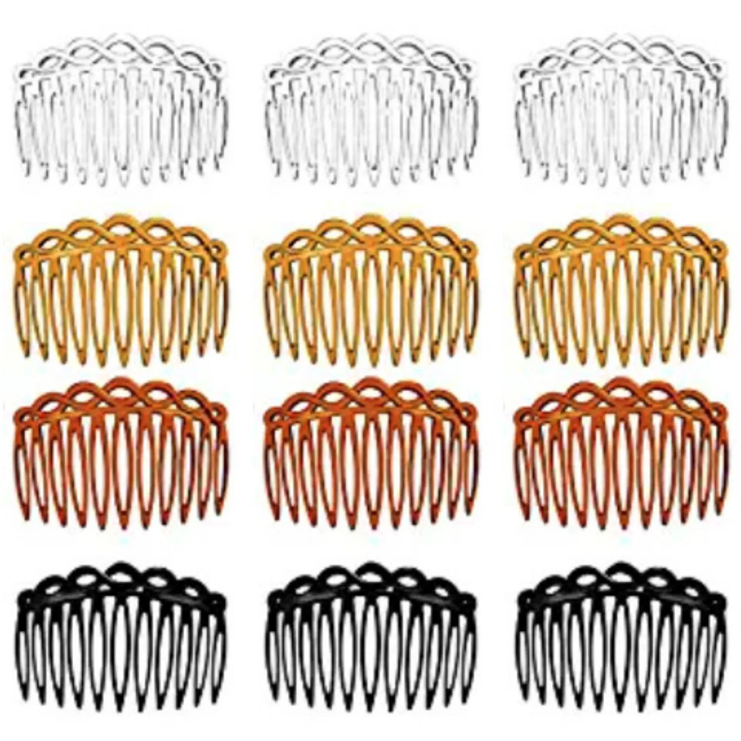 

1/12 Pcs Plastic Hair Side Comb French Hair Comb Straight Teeth Hair Clip Tortoise Side Comb Wedding Veil Comb Hair Accessories