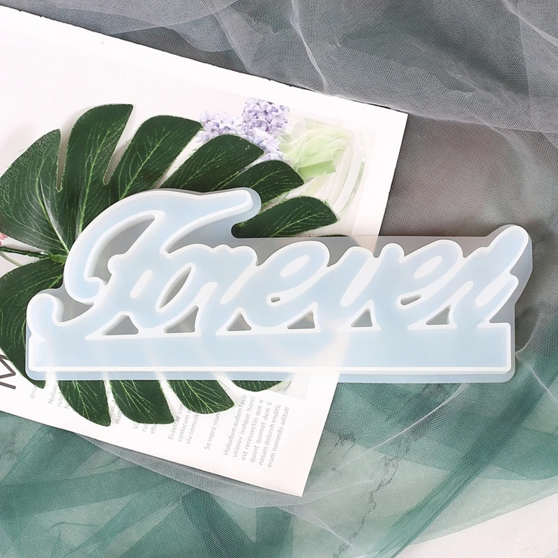 

Навсегда английские слова украшения Литье силиконовая форма с украшением в виде кристаллов эпоксидная смола, форма E15E