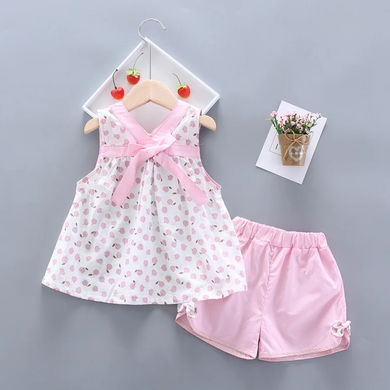 Комплекты летней одежды для девочек Детская одежда Модные детские хлопковые