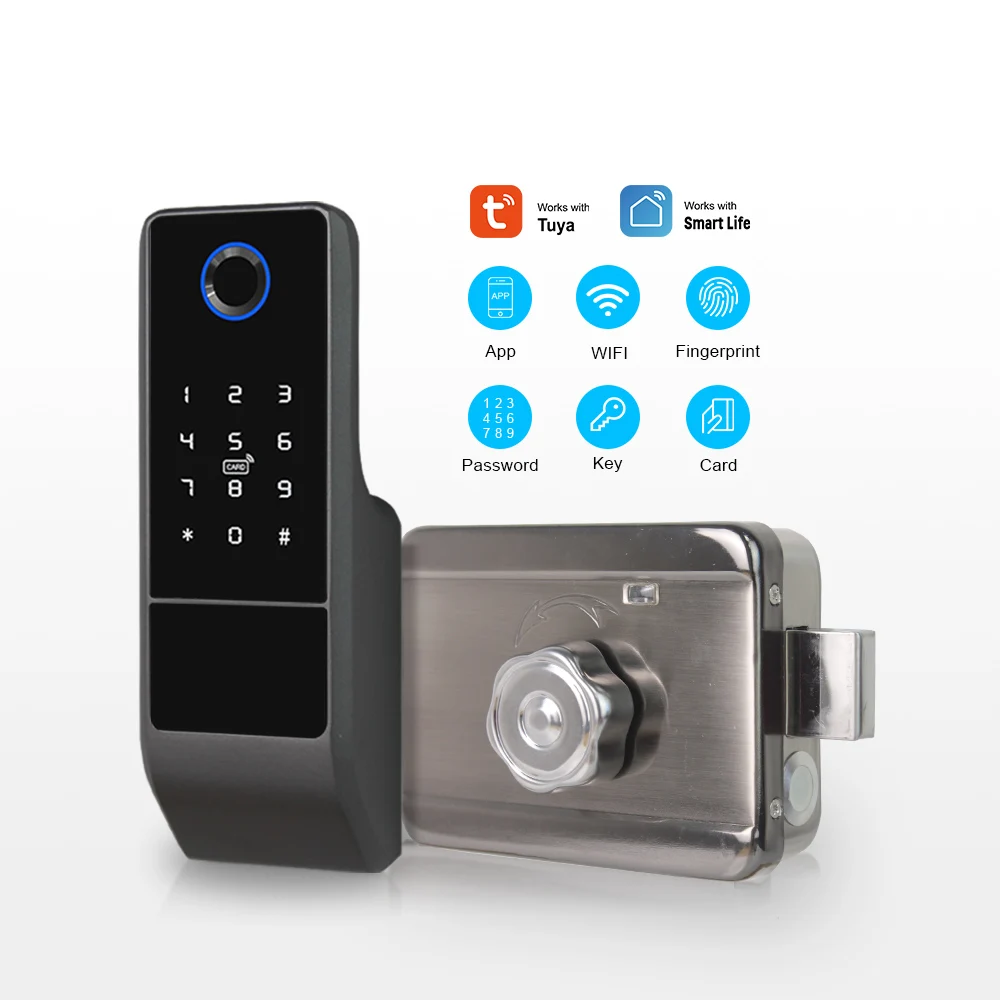 

Дверной смарт-замок Tuya Smart Life с Wi-Fi и управлением через приложение