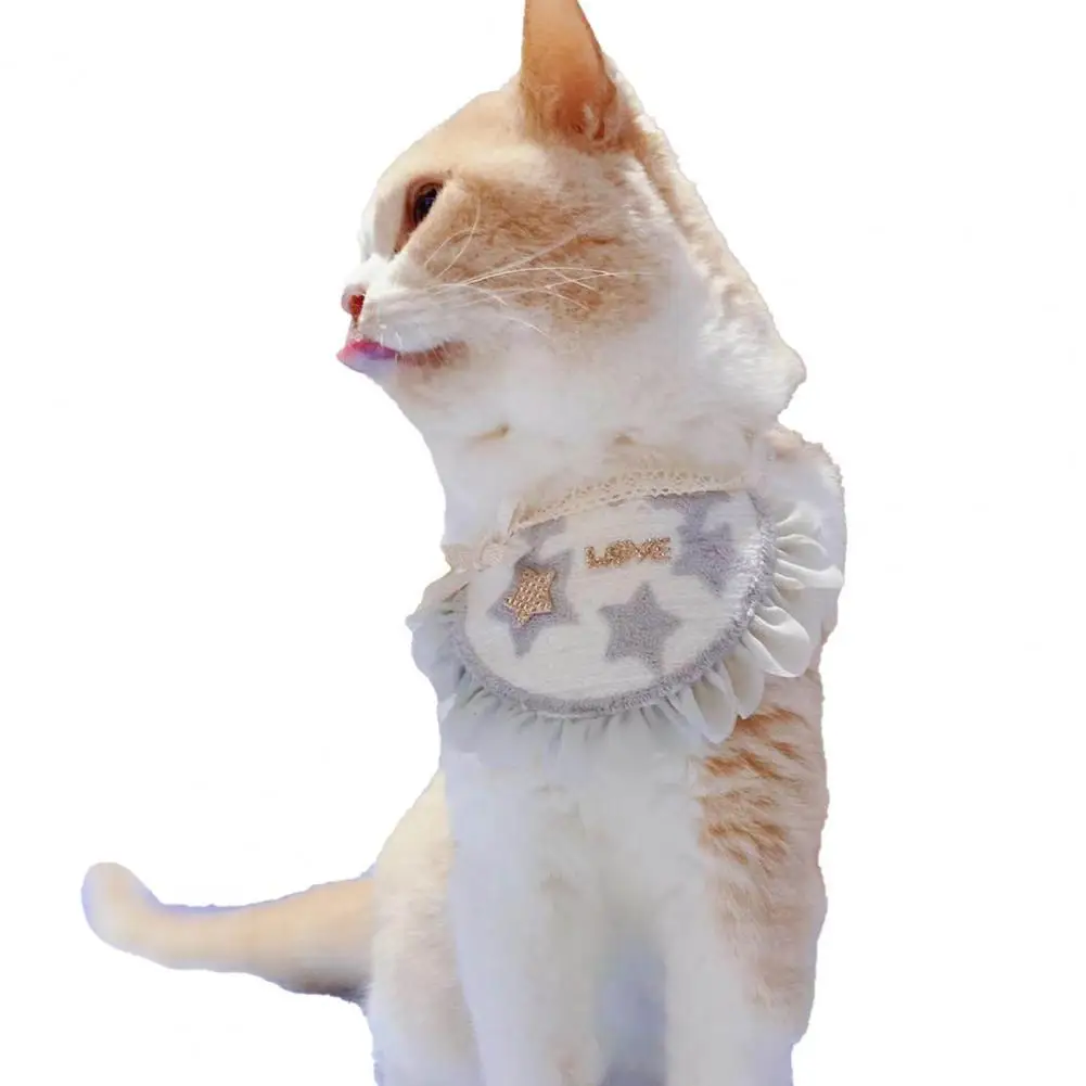 

Lovely Pet Bandana Lacing Soft Texture Pet Bibs Pet Puppy Cats Lace Drool Bibs Dog Accessories