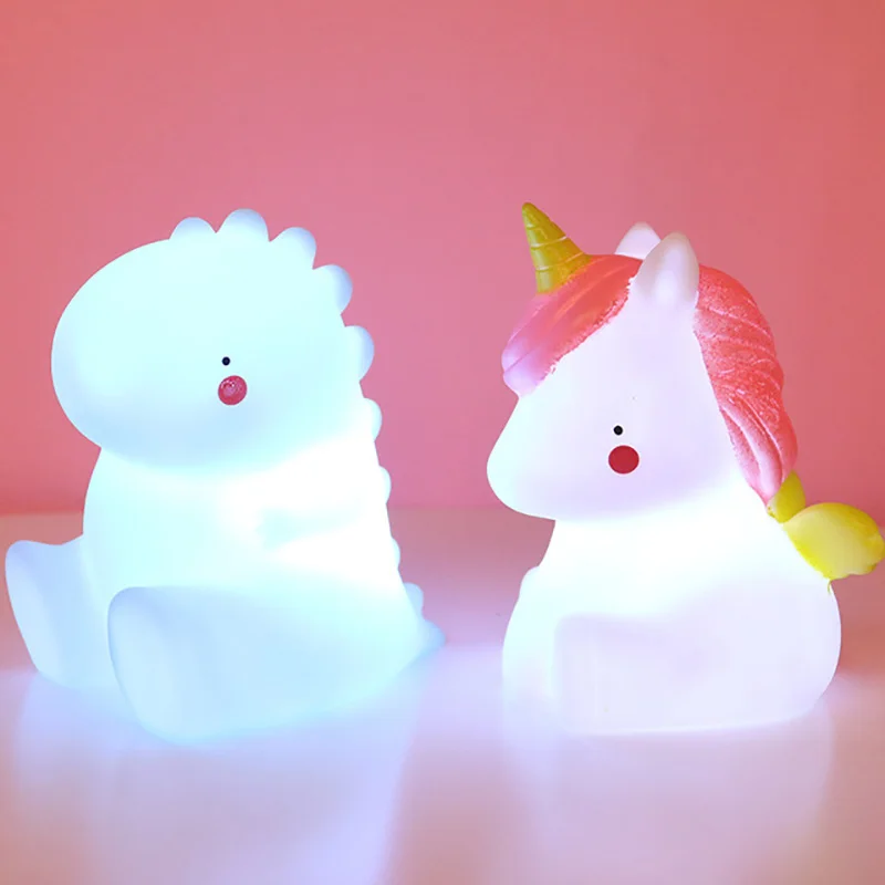 Мультяшный единорог жираф динозавр медведь лампа светильник детские игрушки