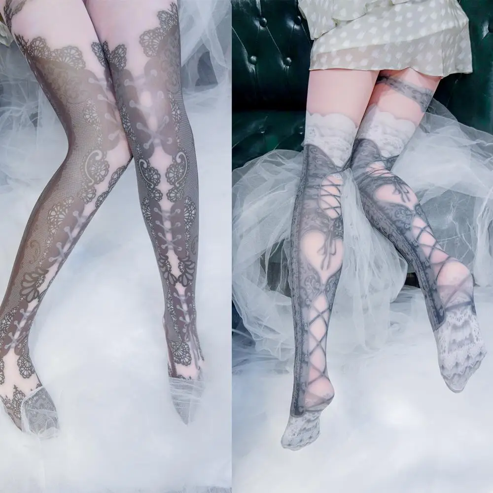 

Lolita soft sister diablo Victoria sexy belt of bud silk stockings pantyhose cosplay