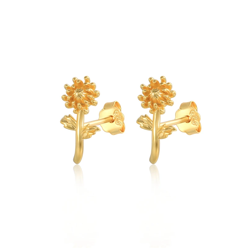

Aide 925 Sterling Silver Flower Series Stud Earrings For Women Elegant Rose Daisy Carnation Lily Ear Studs Pendiente Jewelry