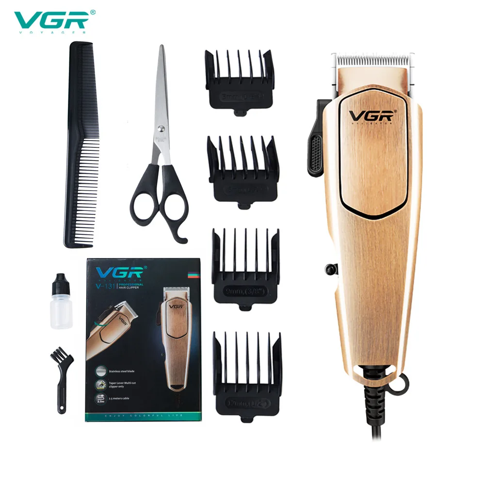 

VGR V-131 Men's Professional Plug-in Hair Clipper, The New High-power Electric Clipper Oil Tip Gradient Haircut Barber Tools