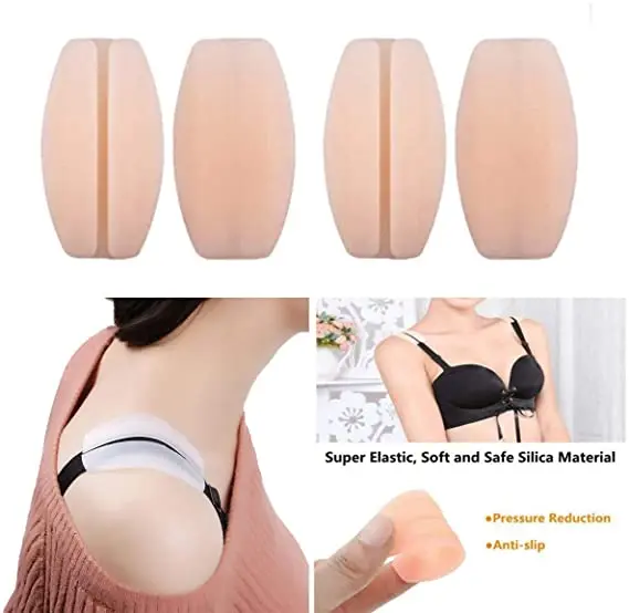 

Силиконовый бюстгальтер ремешок Подушка Нескользящая мягкими плечевыми вмятины анти-скольжения ремешок из 5 пар