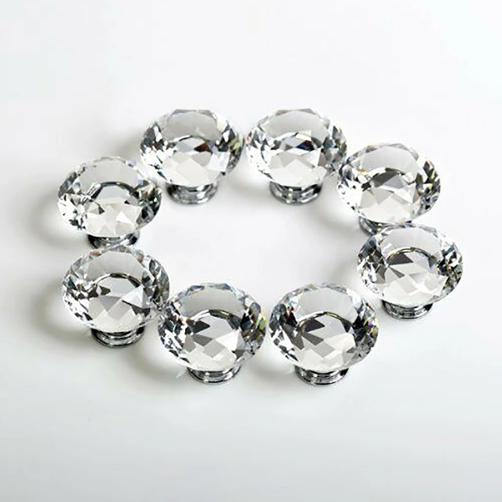 8 шт. 40 мм прозрачный кристалл дизайн ручка для стены шкафа ящика легко установить