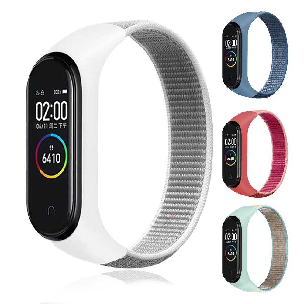 

Bracelet For Xiaomi Mi Band 6 5 4 3 nylon loop Replacement Sports watchband for MiBand 5 4 3 Wristband correa for miband 6 strap