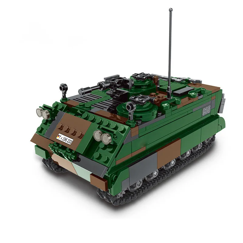 

New German Tank Transporter Truck Model Building Blocks Military Technic Armored Car Bricks Toys Gift For Children