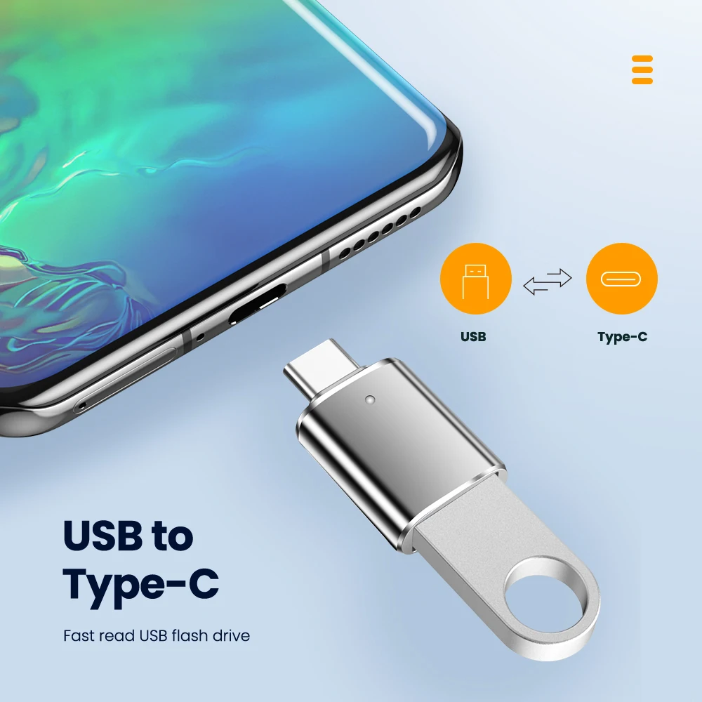 Фото Адаптер Elough USB 3,0 Type-C OTG, переходник с USB C «папа» на USB «мама» для Macbook, Xiaomi, Samsung S20, разъем USBC OTG №3