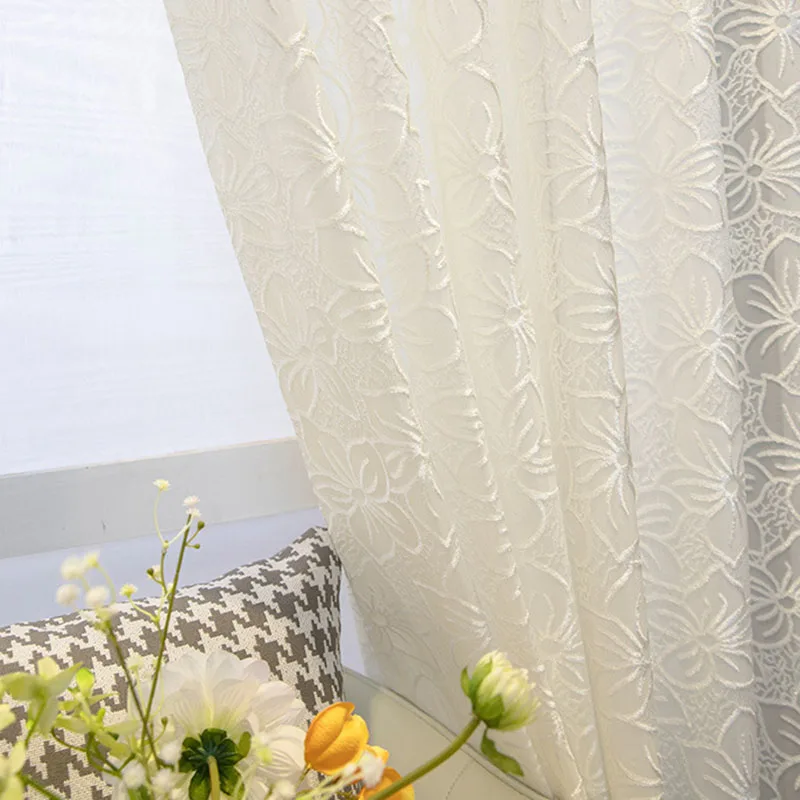 Романтичные занавески из вуали с вышивкой для детей девушек спальни