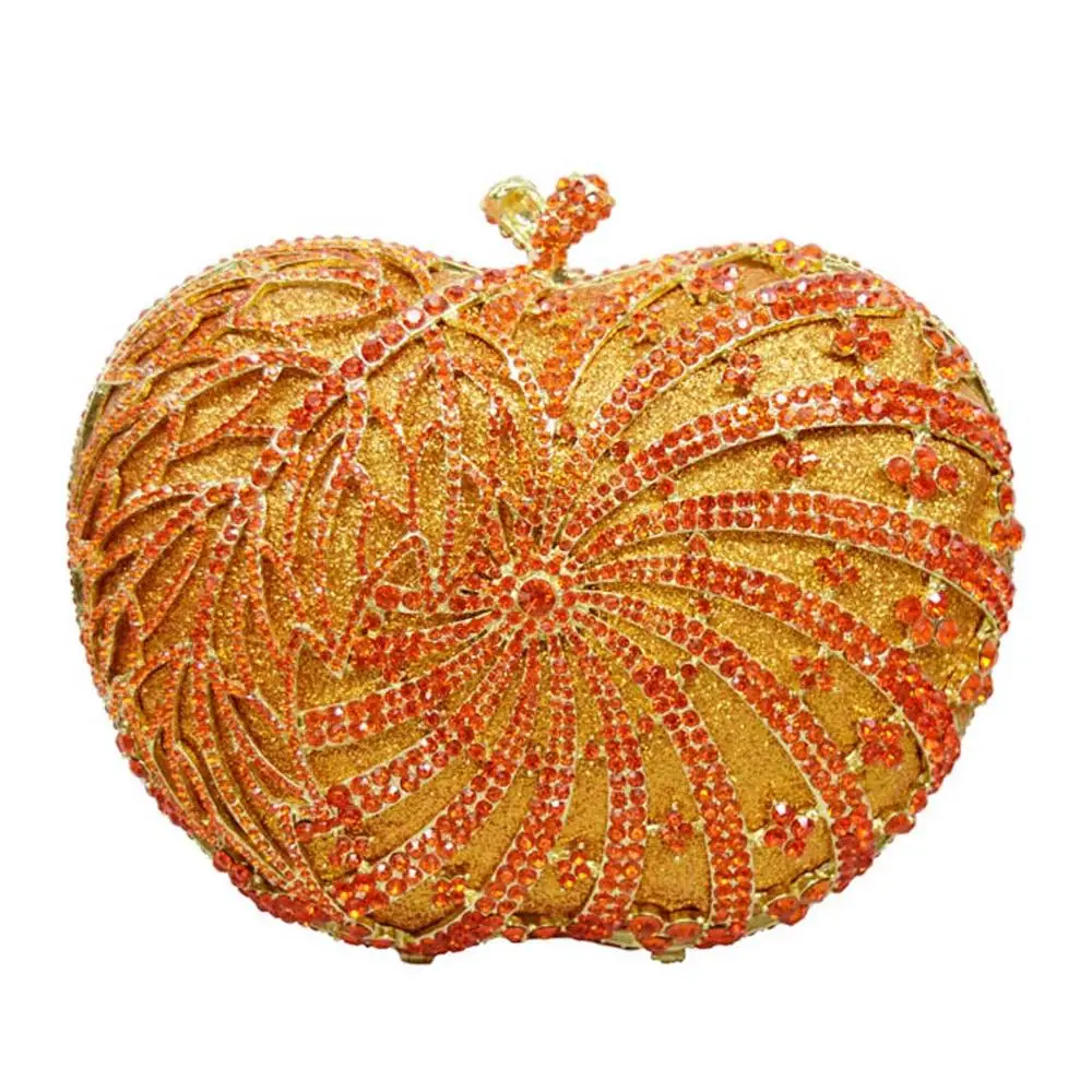 Дизайнерские роскошные сумки зеленая Женская вечерняя сумка в виде яблока для
