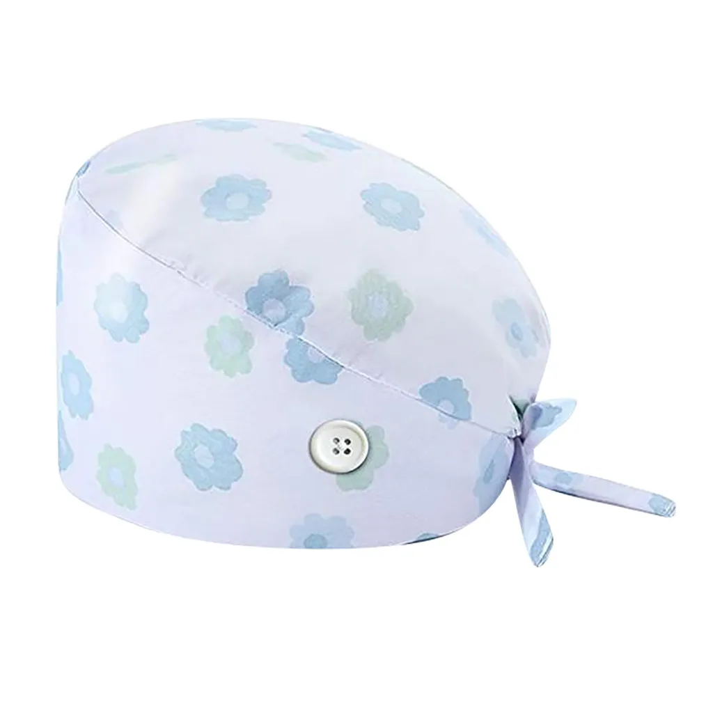 

Gorro Enfermera Nurse Fashion Print Work Hat Unisex Scrubs Cap Sweatband Button Adjustable Gourd Cap Gorros Quirurgicos Mujer q5