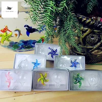aquarium decorative figurines miniature glass marine animals statues floating charms pendant glass starfish ornament accessories