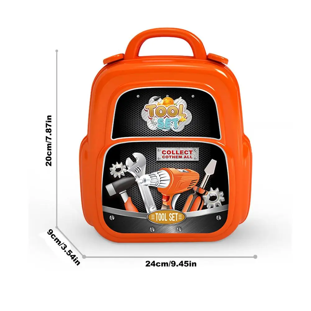 

22pack Children's Toolbox Engineer Simulation Repair Tools Pretend Toy Electric Drill Screwdriver Tool Kit Play Toy Bag For Kids