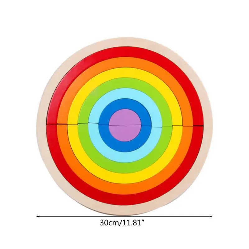 Красочные деревянные блоки-пазлы игрушки для детей креативный Радужный