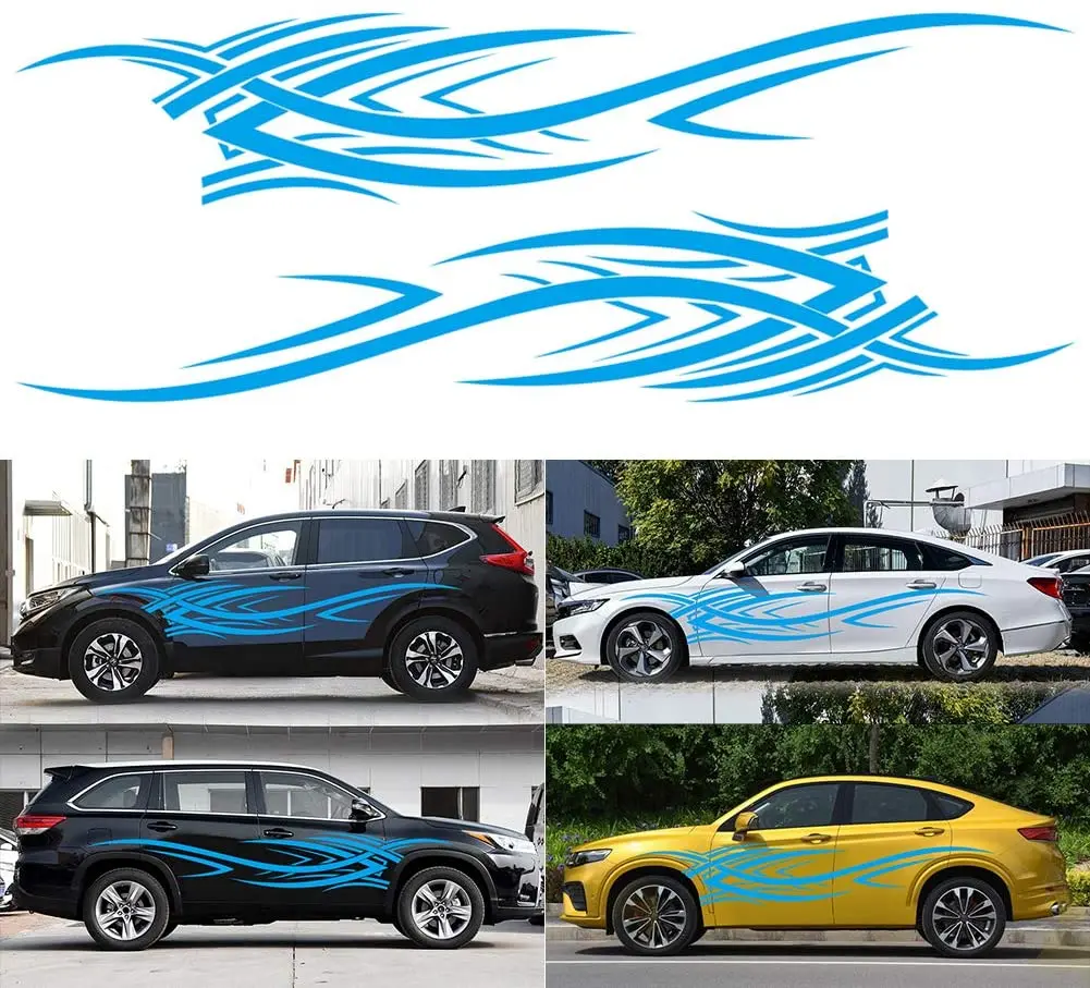 

2 pieces of flame decal car decal decal, waterproof graphic car decal graphic line decal fender door trim for all cars