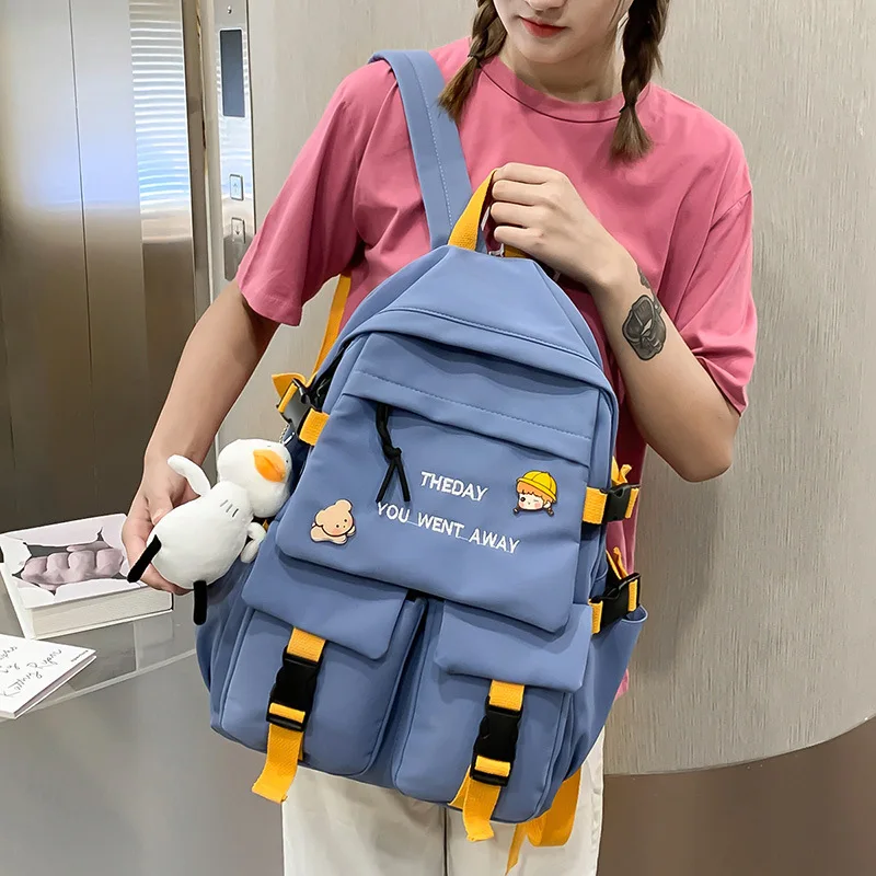 

Students Backpack Women's Preppy Style School Backpacks for Girls Large Capacity Korean Teenager Schoolbag Travel Female Bags