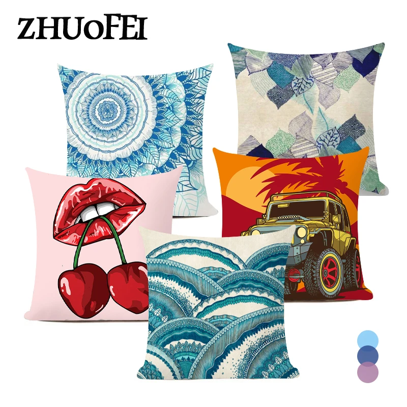 

Mandala Wreath Seat Throw Pillow Case Geometric Datura Bohemian Style Cushion Cover Stramonium Seat Pillow Cover 18*18in C0007