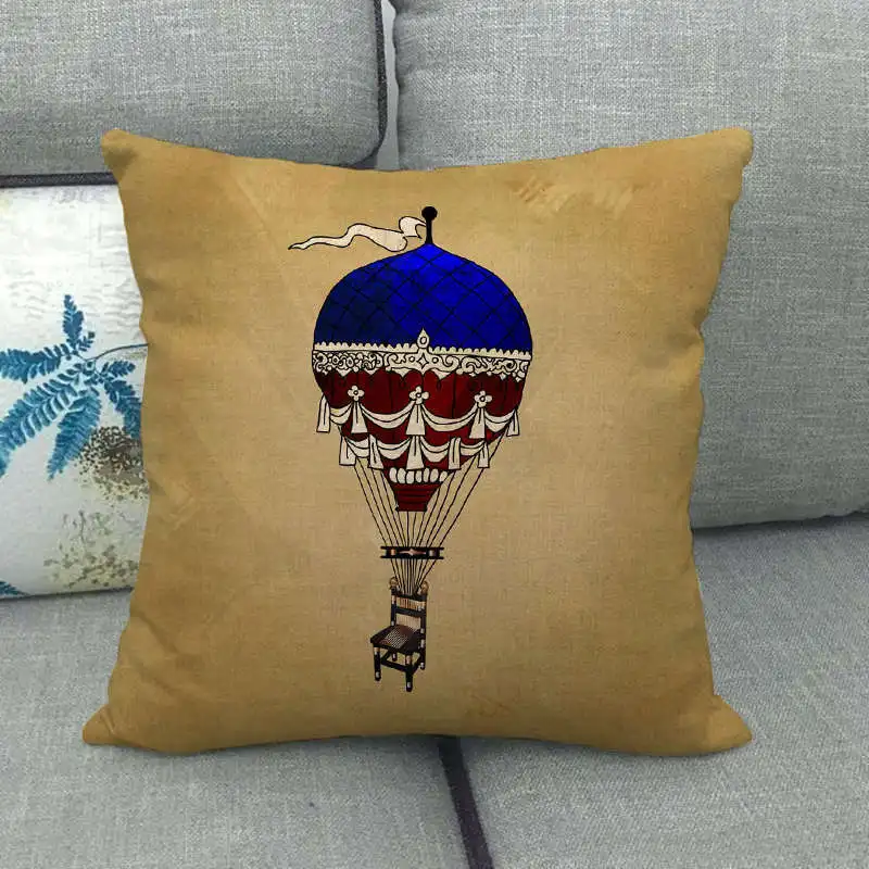 Наволочка Irisbell с воздушным шаром льняная Удобная на квадратные сиденья