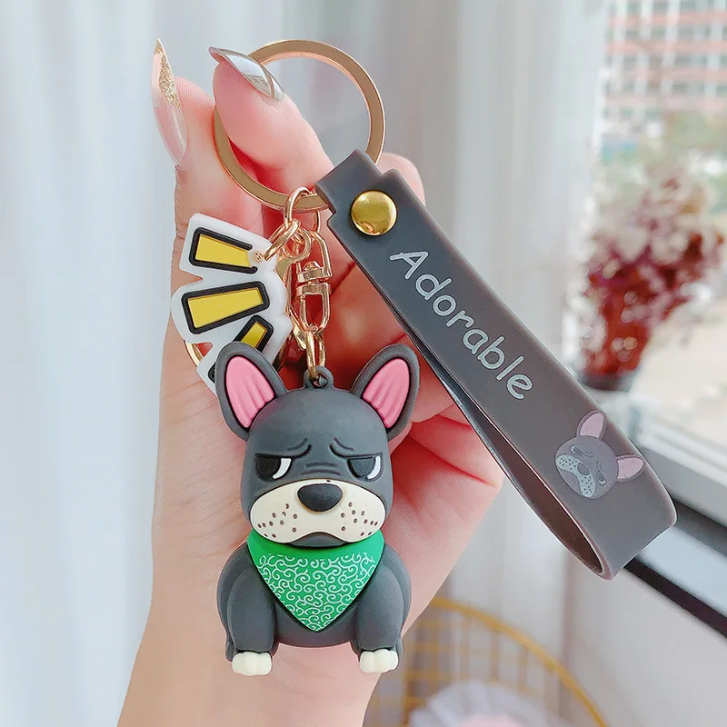 Модный полимерный брелок в виде французского бульдога брелки из искусственной