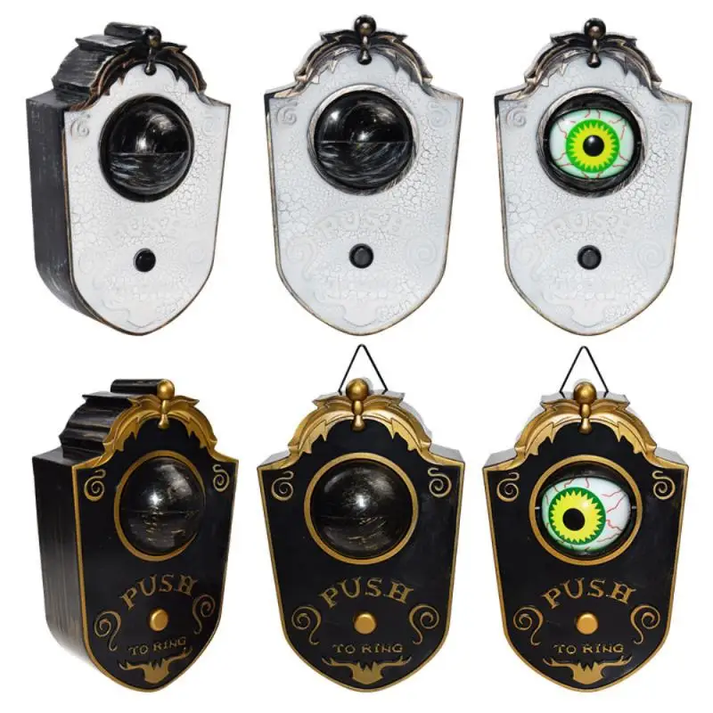 

Plastic Doorbell Eyeball Bell Decor Halloween One Eyed Doorbell Decoration Horror Props Glowing Hanging Piece Whole Door Hanging