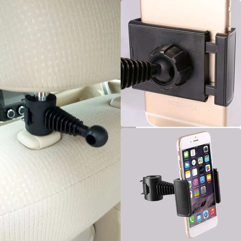 

Universal Baby Kids Car Backseat Headrest Car Mount Stand Snap-on Holder 360 Degrees Rotation 65-95mm For 3.5-6 Inch