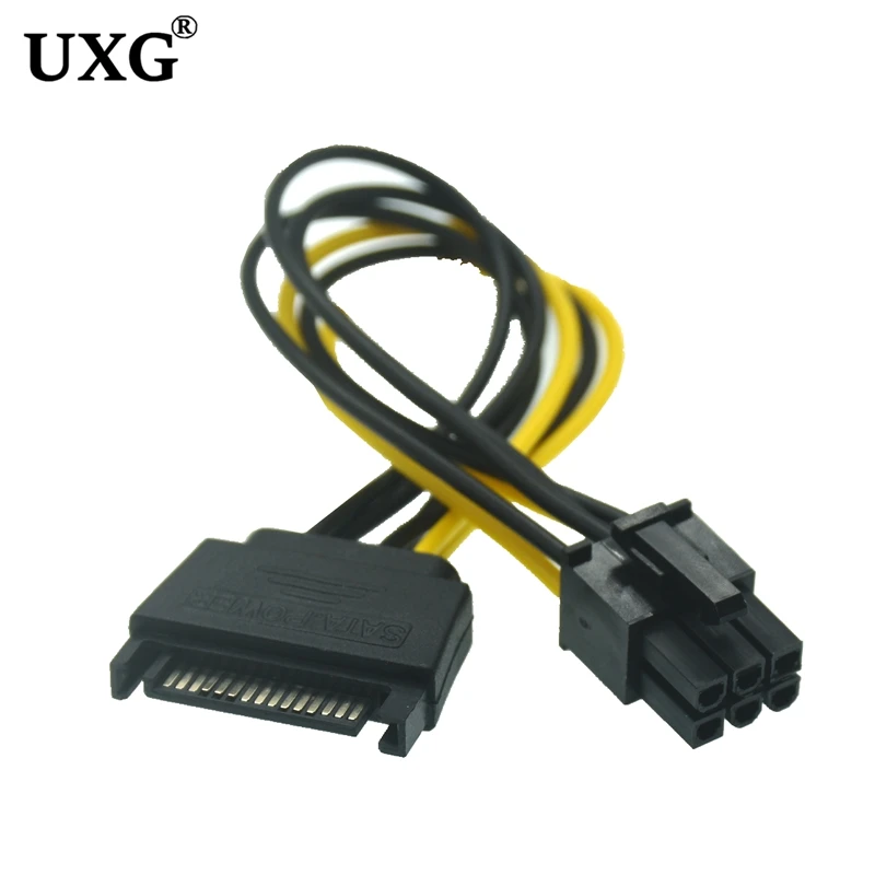 15pin SATA Power To 6pin PCIe PCI-e PCI Express адаптер кабель для видеокарты 15-pin Female 6-pin Male |