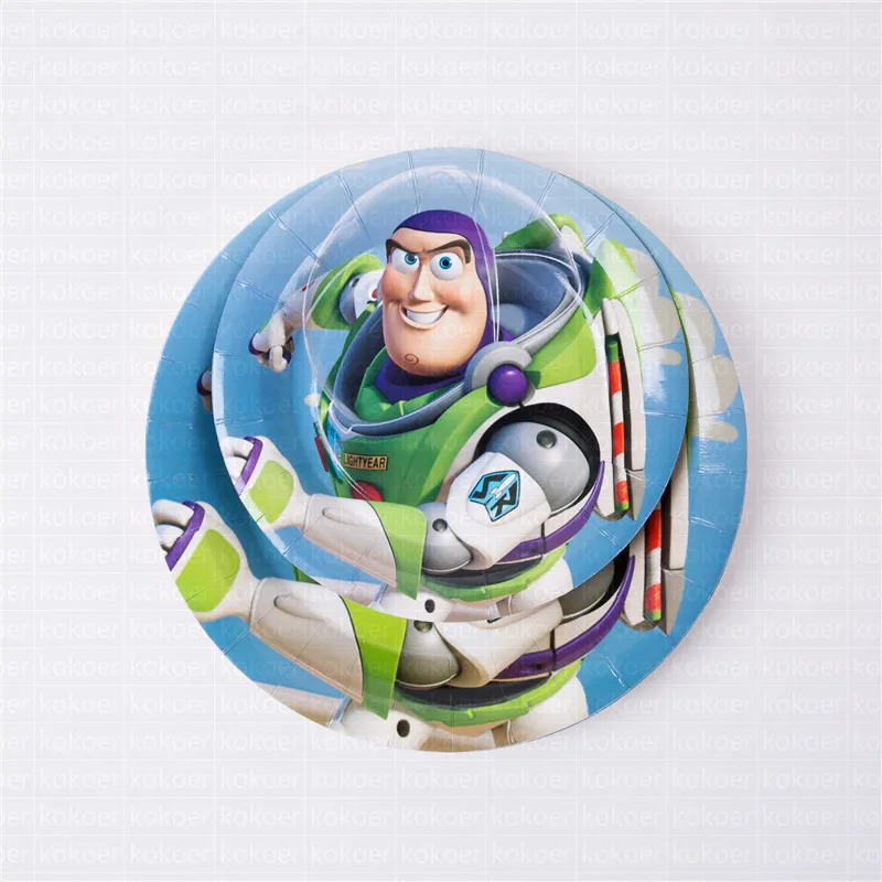 7inch plate 6pcs 101 шт История игрушек мультфильма одноразовые бумажные салфетки баннер скатерть стакан с соломинкой тарелки детский душ День рождения украшения - Цвет: 7inch plate 6pcs