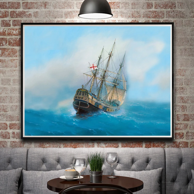 Плакаты с рисунком Альберта бирштадта каноэ пейзаж картины настенные декорации