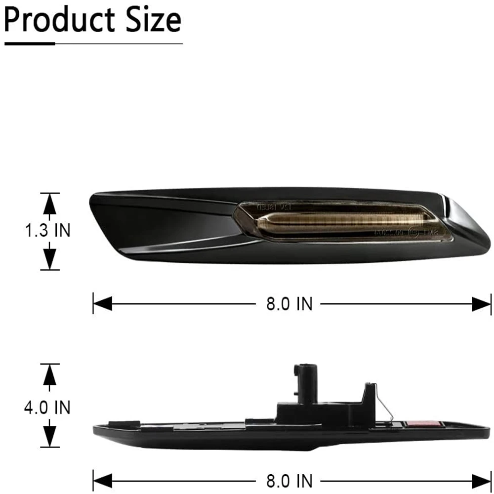 2pc Dynamic Amber 12V LED Side Marker Lights Turn Signal Lamp For BMW 1 3 5 Series F30 E90 E91 E92 E93 E46 E60 E61 BMW F10 Style