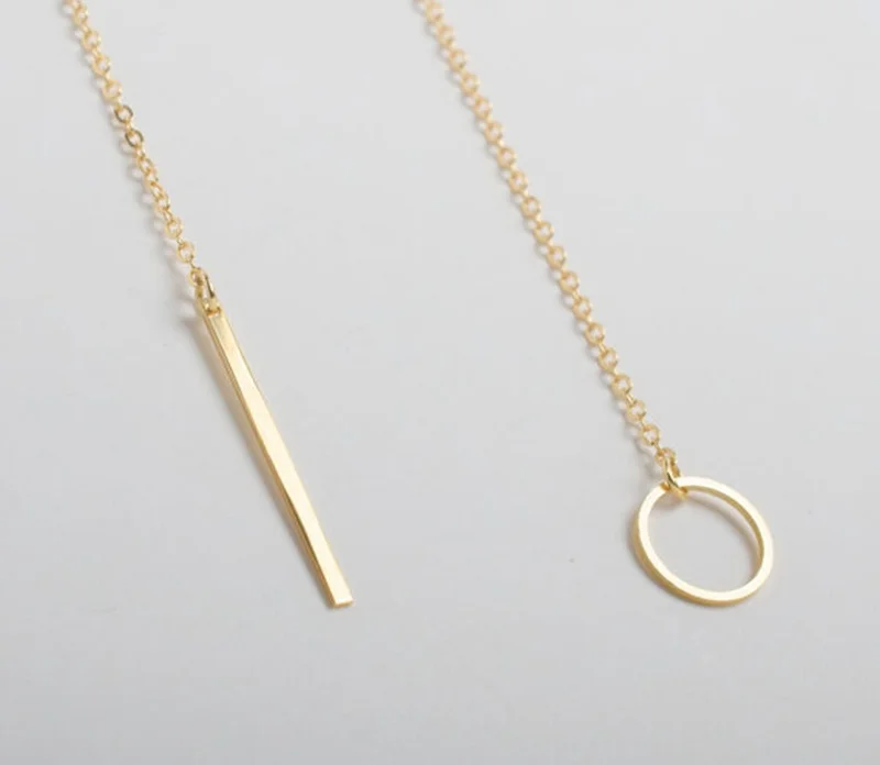Hot Chic Lariat Style Necklace Gold New Fashion Plated Y Shaped Circle high quality fashionable trendy beatiful simplicity | Украшения и