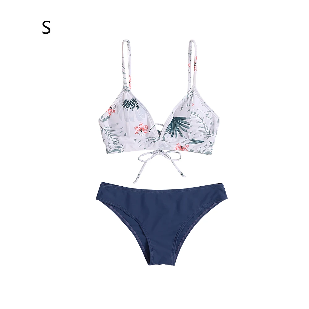 2021 New Bikini Suit Retro Swimsuit Two-Piece Lace-Up Female Push-Up Cute Summer | Спорт и развлечения