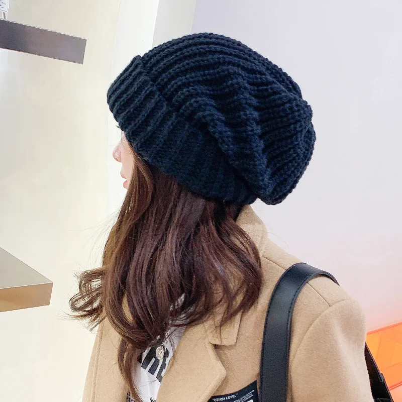 

Women's Autumn and Winter Wool Knitted Hats Korean Soft Ear Protection Warm Hats.