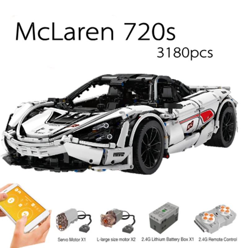 Новинка McLaren 720S APP RC техническая серия гоночный автомобиль 13145 совместимый с MOC