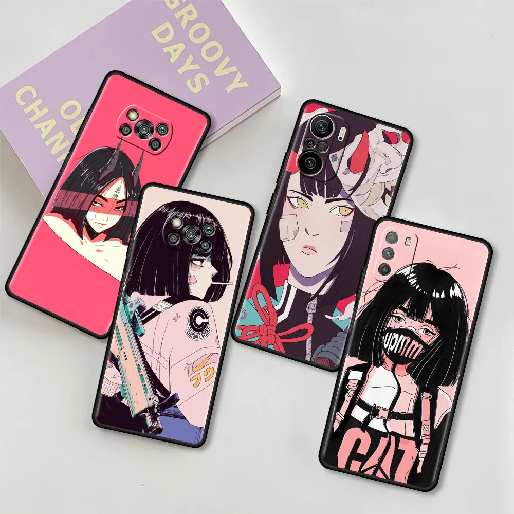

Luxury Case for Xiaomi Poco X3 NFC M3 Pocophone F1 F3 GT Redmi K40 Pro For Mi 10T Pro Soft Phone Cover Fashion Vinne Art Girl
