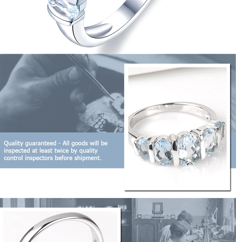 Hutang серебряное кольцо 925 ювелирные изделия, драгоценный камень 1.9ct Аквамарин Изысканные кольца с камнями для женщин, обручальное свадебное кольцо