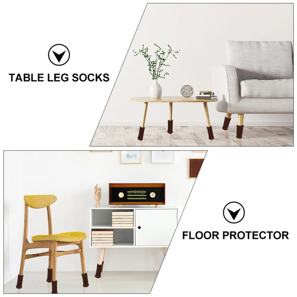 

24Pcs Knitted Table Leg Socks Practical Chair Leg Sleeve Furniture Feet Covers