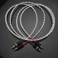 pair of rca to rca cable hifi dual lotus speaker cable 6n occ silver plated audio cable signal cable