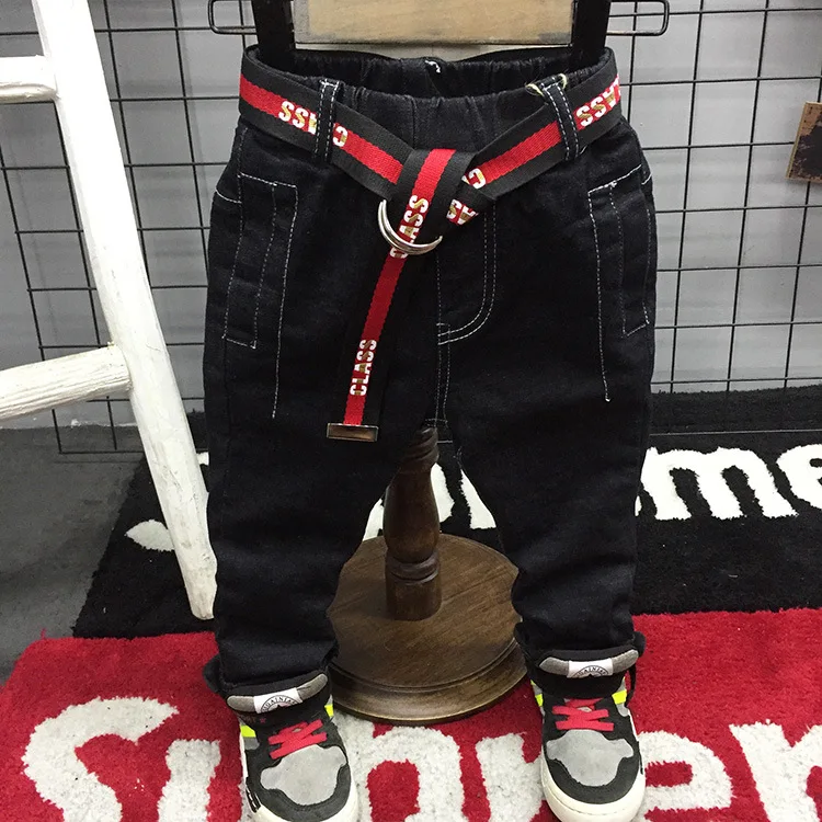 2020 детские джинсы для мальчиков утепленные штаны на осень и зиму джинсовая