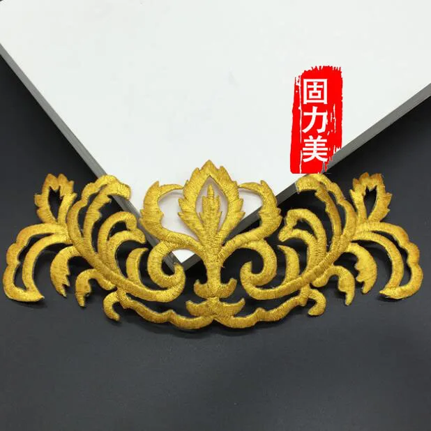 2 шт. золотая нить Европейская Цветочная вышивка нашивка для глажки | Дом и сад